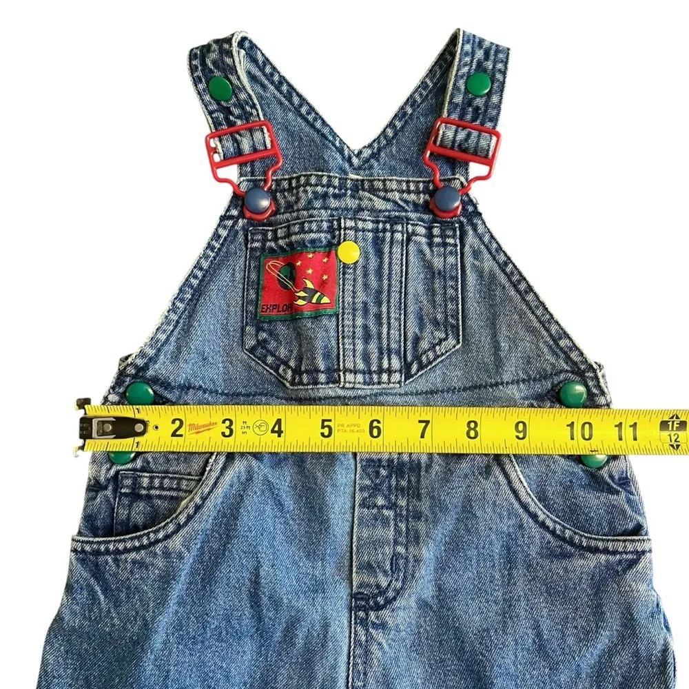Vintage Gymboree Infant Denim Overalls Space Rocket 